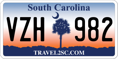 SC license plate VZH982