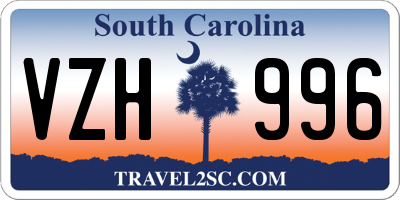 SC license plate VZH996