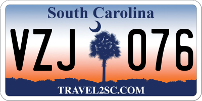SC license plate VZJ076