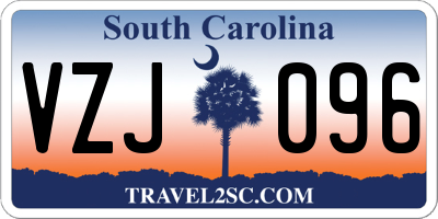 SC license plate VZJ096