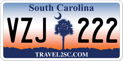 SC license plate VZJ222