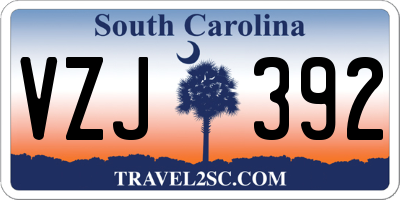 SC license plate VZJ392