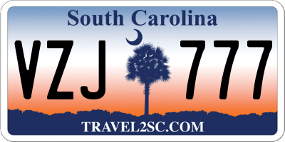 SC license plate VZJ777