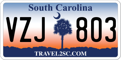 SC license plate VZJ803