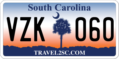 SC license plate VZK060