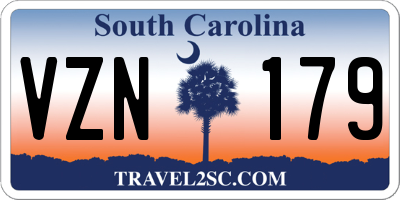 SC license plate VZN179