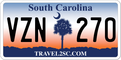 SC license plate VZN270