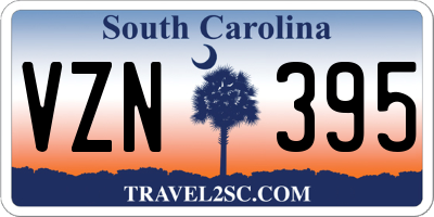 SC license plate VZN395