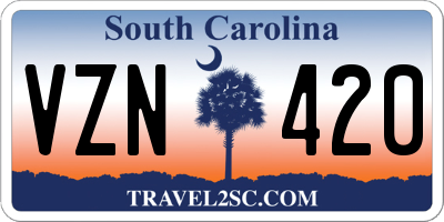 SC license plate VZN420