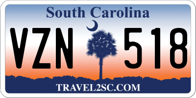 SC license plate VZN518