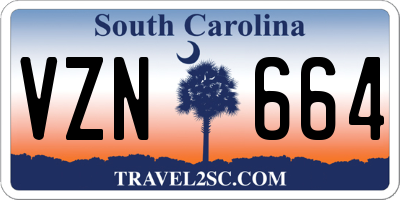SC license plate VZN664