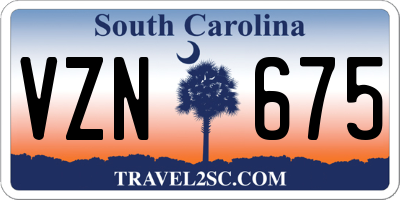 SC license plate VZN675