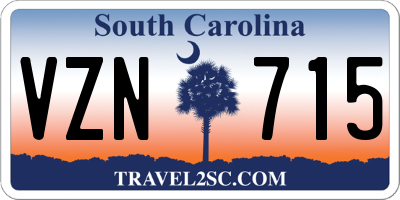SC license plate VZN715