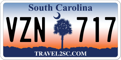 SC license plate VZN717
