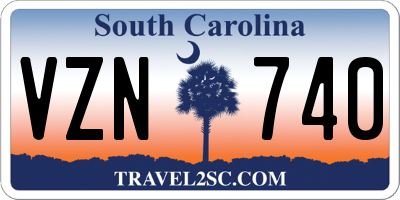SC license plate VZN740
