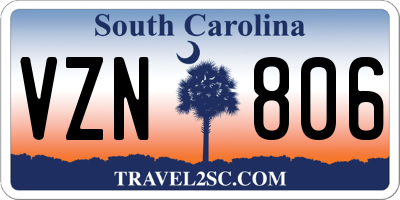 SC license plate VZN806