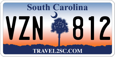 SC license plate VZN812