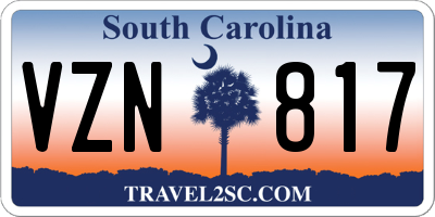 SC license plate VZN817