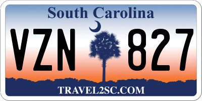 SC license plate VZN827
