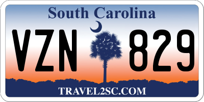 SC license plate VZN829