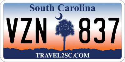 SC license plate VZN837