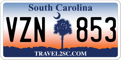 SC license plate VZN853