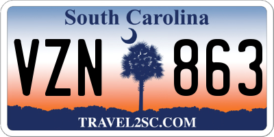 SC license plate VZN863