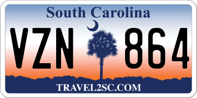 SC license plate VZN864