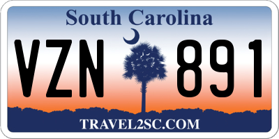 SC license plate VZN891