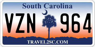 SC license plate VZN964