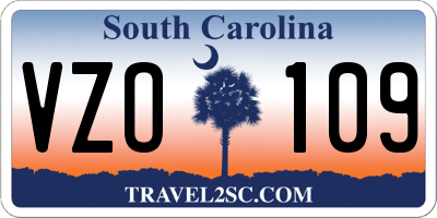 SC license plate VZO109