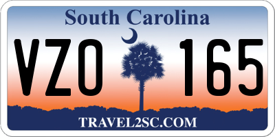 SC license plate VZO165
