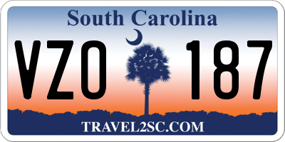SC license plate VZO187