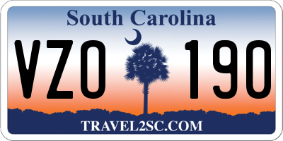 SC license plate VZO190
