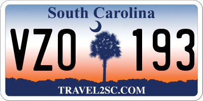 SC license plate VZO193