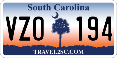 SC license plate VZO194
