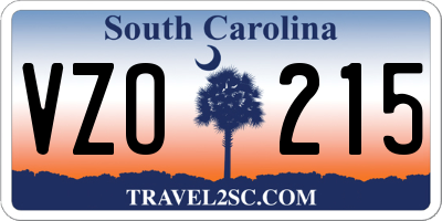 SC license plate VZO215