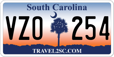 SC license plate VZO254