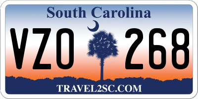 SC license plate VZO268