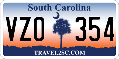 SC license plate VZO354
