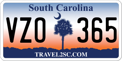 SC license plate VZO365