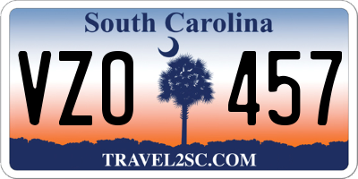 SC license plate VZO457