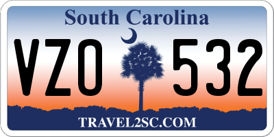 SC license plate VZO532