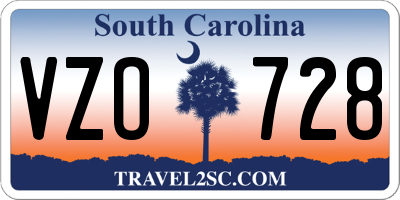SC license plate VZO728