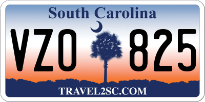 SC license plate VZO825