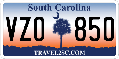 SC license plate VZO850
