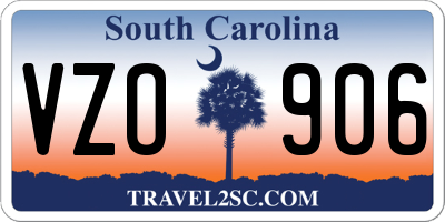 SC license plate VZO906