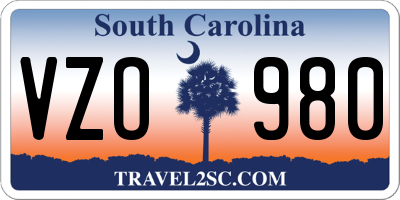 SC license plate VZO980