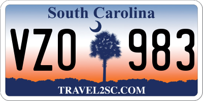 SC license plate VZO983
