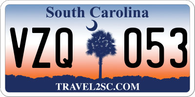 SC license plate VZQ053